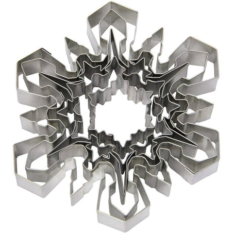 Ateco 4843 Plain Edge Snowflake Cookie Cutter Set, 5-Piece Stainless Steel