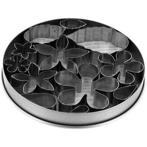 Ateco 4849 Flower & Leaf Stainless Steel Cookie Cutter Set, 12 Piece