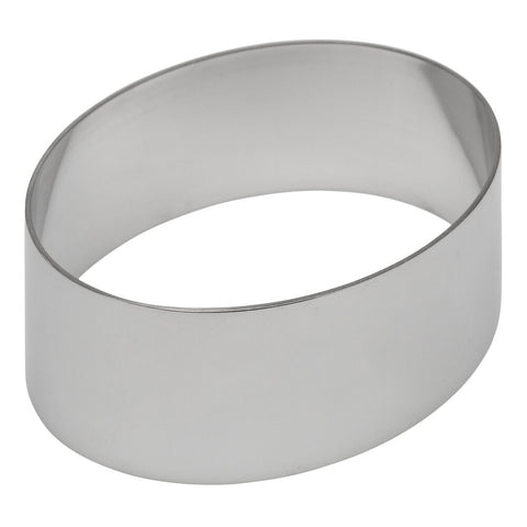 Ateco 4902 Stainless Steel Oval Pastry Mold, 4" x 1-3/8"