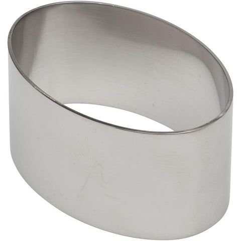Ateco 4906 Oval Stainless Steel Pastry Ring, 3.13" Wide x 1.38" High