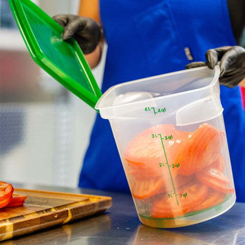 Cambro 4RFSPROPP190 4 Qt CamRound FreshPro Translucent Polypropylene Round Food Storage Container