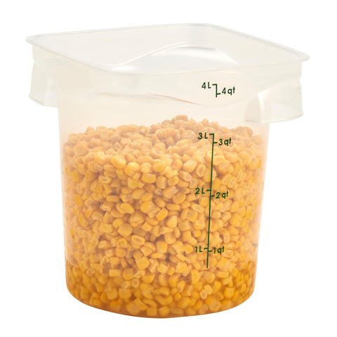 Cambro 4RFSPROPP190 4 Qt CamRound FreshPro Translucent Polypropylene Round Food Storage Container