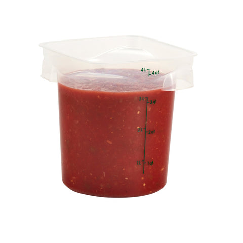 Cambro 4RFSPROPP190 4 Qt CamRound FreshPro Translucent Polypropylene Round Food Storage Container