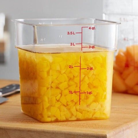 Cambro 4SFSCW135 CamSquare 4 Qt. Clear Square Polycarbonate Food Storage Container