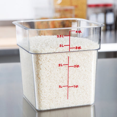 Cambro 4SFSCW135 CamSquare 4 Qt. Clear Square Polycarbonate Food Storage Container