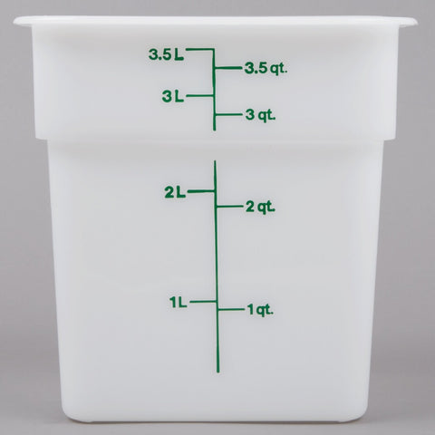 Cambro 4SFSP148 4 Qt. White CamSquares Polyethylene Food Storage Container