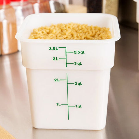 Cambro 4SFSP148 4 Qt. White CamSquares Polyethylene Food Storage Container