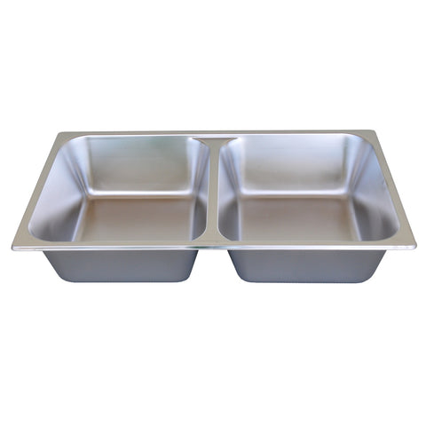 Libertyware 5004DV Full Size Divided Stainless Steel Steam Table Pan, 4" Deep 24 Gauge