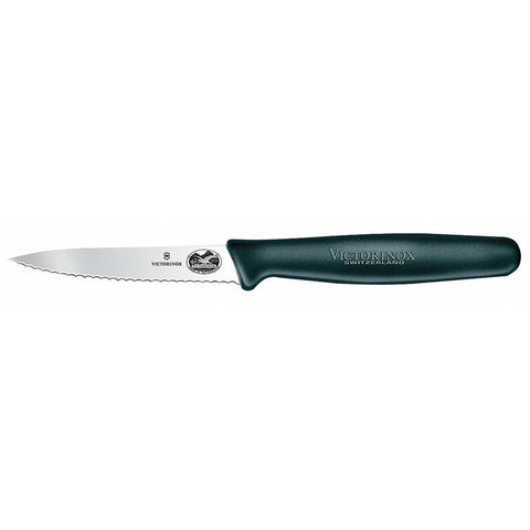 Victorinox 5.0633 3-1/4" Wavy Edge Paring Knife with Black Nylon Handle
