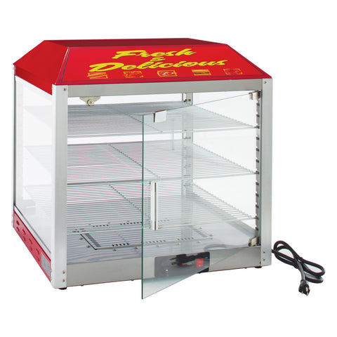 Winco 51048 BenchmarkUSA 2-Door Pass-Thru Heated Pizza Warmer and Merchandiser, 18in
