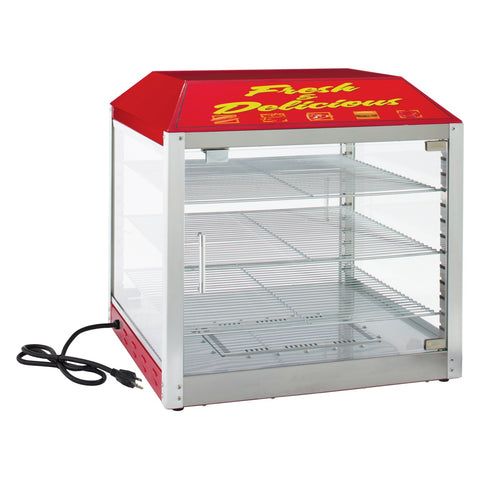 Winco 51048 BenchmarkUSA 2-Door Pass-Thru Heated Pizza Warmer and Merchandiser, 18in
