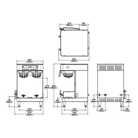 BUNN 51200.0100 ICB Twin SH Soft Heat Stainless Automatic Coffee Brewer