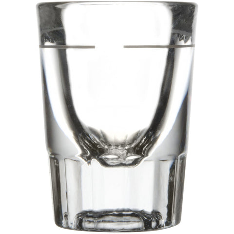Libbey Glass 5127/S0710 1.5 oz. Fluted Whiskey Shot Glass with 0.75 oz. Pour Line