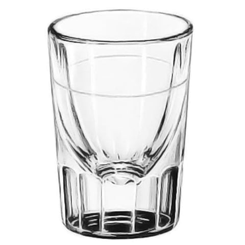Libbey Glass 5127/S0710 Fluted 1.5 oz. Whiskey Shot Glass with 3/4 oz. Cap Line