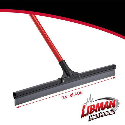 Libman Commercial 515 Floor Squeegee with Steel Handle, 24 in