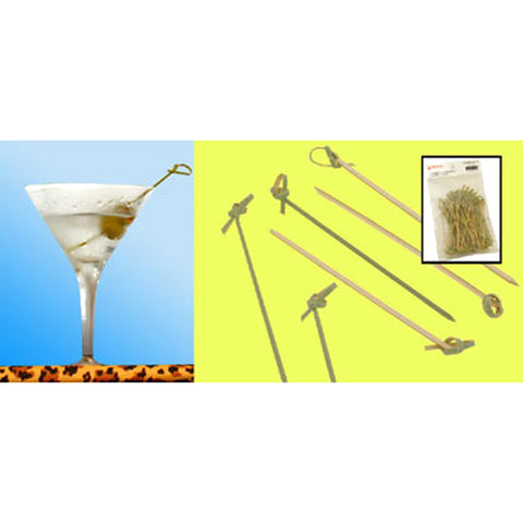 Town Food Service 51704CP 4-Inch Knotted Bamboo Cocktail Food Picks
