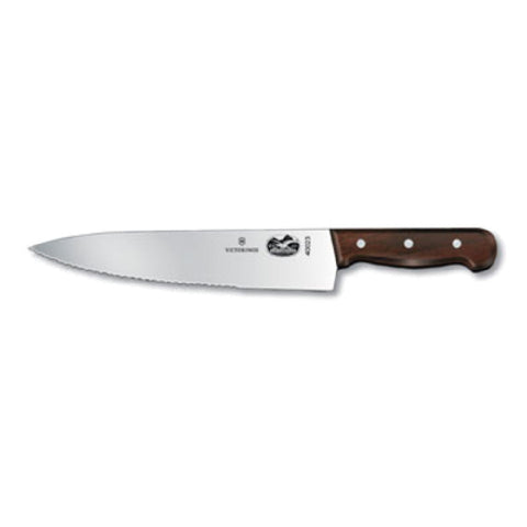 Victorinox 5.2030.25 10 inch Wavy/Straight Edge Chef's Sandwich Knife with Rosewood Handle