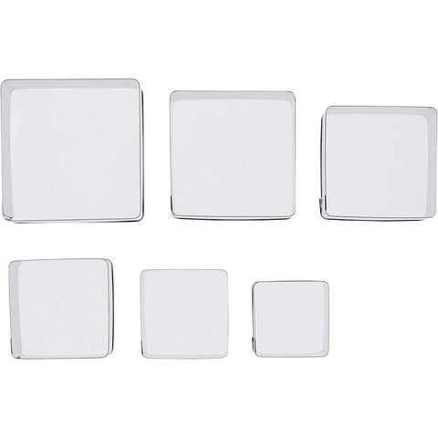 Ateco 5253 Plain Edge Square Cookie Cutter Set, Stainless Steel, 6 Pc