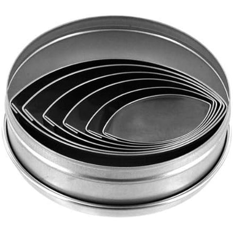 Ateco 5255 Plain Football Stainless Steel Cookie Cutter Set, 6-Piece
