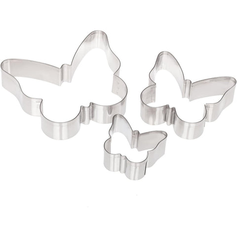 Ateco 5264 Plain Edge Butterfly Cookie Cutter Set, 3-Piece Stainless Steel