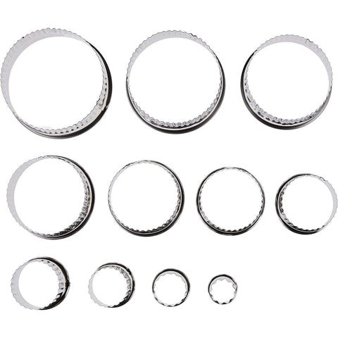 Ateco 5307 Fluted Round Cutter Set - 11-Piece Graduated Stainless Steel Cookie and Pastry Cutters