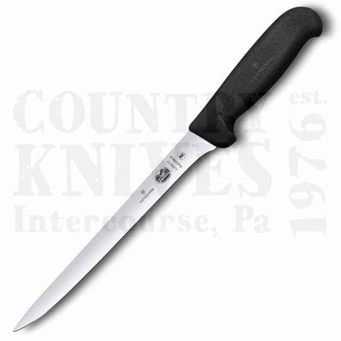 Victorinox 5.3763.20B 8 inch Flexible Narrow Boning and Fillet Knife with Black Fibrox Handle