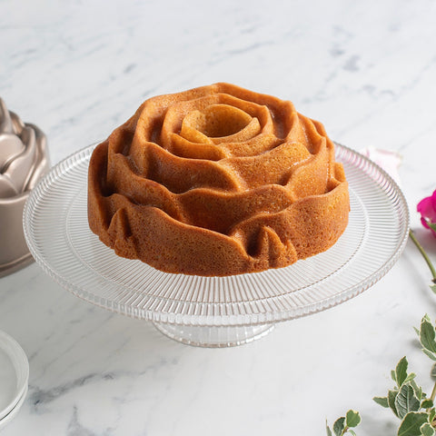 Nordic Ware 54148 Rose Bundt Pan - 10-Cup Cast Aluminum Floral Cake Pan