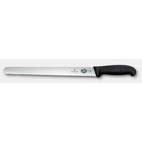 Victorinox 5.4233.30B Fibrox 12" Wavy Edge Slicing Knife with Black Handle