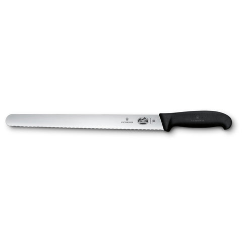 Victorinox 5.4233.30B Fibrox 12" Wavy Edge Slicing Knife with Black Handle