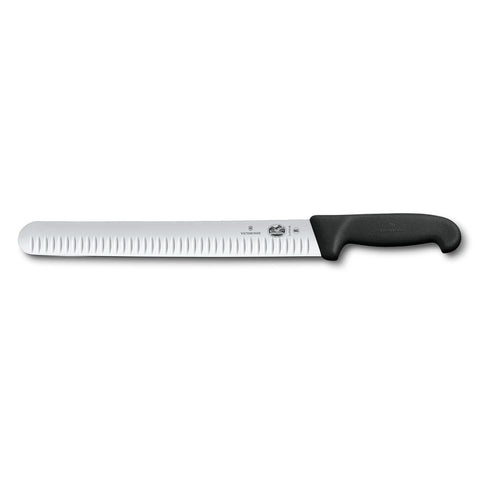 Victorinox 5.4723.30B Fibrox Slicing Knife with Granton Blade, 12 in