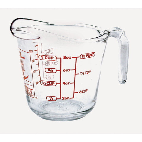 Anchor Hocking Foodservice 55175L20 Open Handle Glass Measuring Cup, 8 oz.