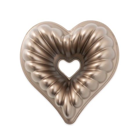Nordic Ware 55548 Elegant Heart Bundt Pan - 10 Cup Cast Aluminum