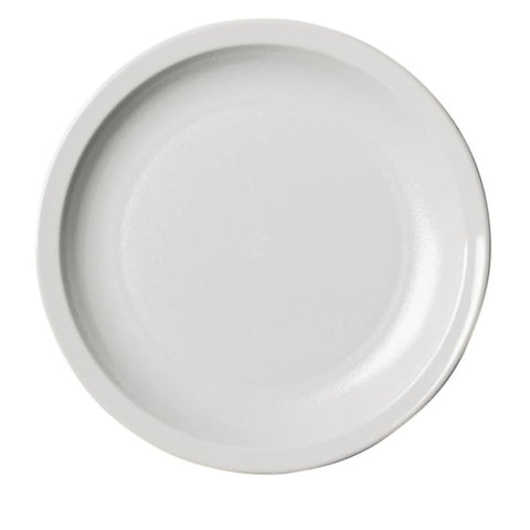 Cambro 55CWNR148 Camwear 5-1/2" White Narrow Rim Polycarbonate Plate, 48/CS