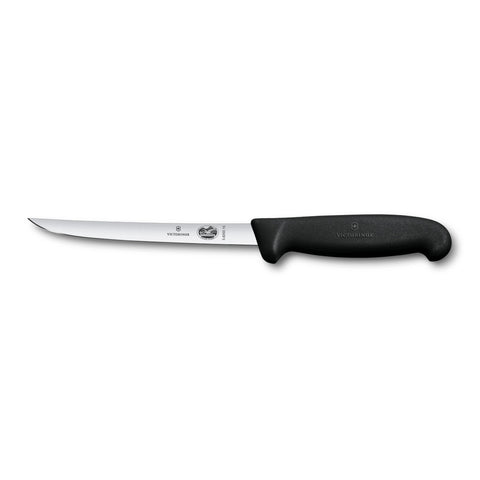 Victorinox 5.6203.15B Fibrox Boning Knife, 6" Narrow Semi-Flexible Stainless Steel Blade