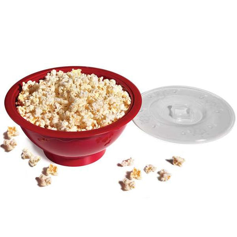 Norpro 562 Microwave Popcorn Popper, 10-Cup Red Bowl with Clear Vented Lid