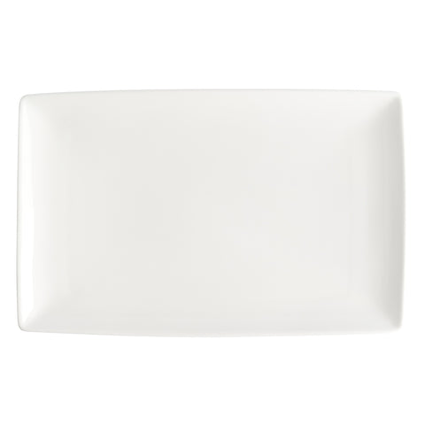 Browne USA Foodservice 5630188 Foundation Rectangular Coupe Plate, 12.25x8" White Porcelain
