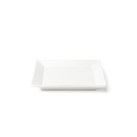 Browne USA Foodservice 5630192 6-Inch Square Wide Rim White Porcelain Plate