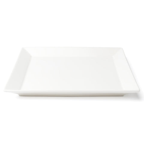 Browne USA Foodservice 5630193 10" Square Wide Rim White Porcelain Plate