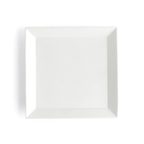 Browne USA Foodservice 5630194 China Plate, 8.5" Square Wide Rim White Porcelain