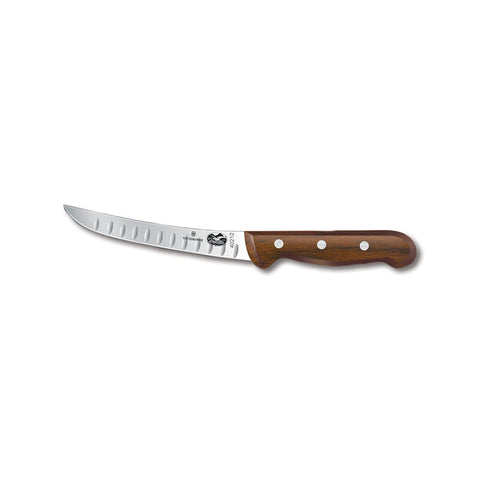 Victorinox 5.6520.15 6" Curved Stiff Boning Knife with Granton Edge and Rosewood Handle