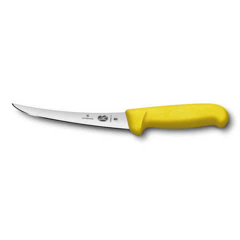 Victorinox 5.6608.15 6" Curved Semi-Stiff Boning Knife with Yellow Fibrox Pro Handle