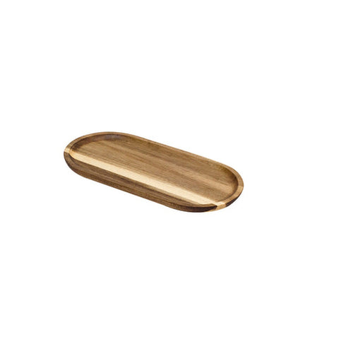 Browne USA Foodservice 571260 Oval Acacia Wood Serving Board, 12" x 6"