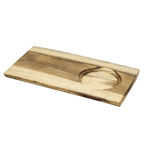 Browne USA Foodservice 571267 Reversible Acacia Wood Serving Board with Round Well Insert