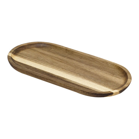 Browne USA Foodservice 571680 Oval Acacia Wood Serving Board, 16" x 8"