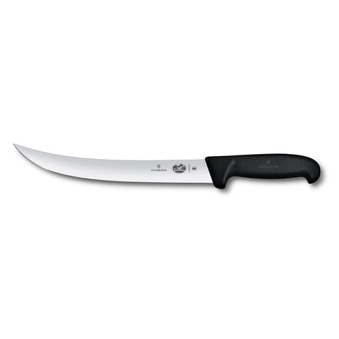 Victorinox 5.7203.25B Fibrox Breaking Knife, 10" Curved Blade, Black Handle