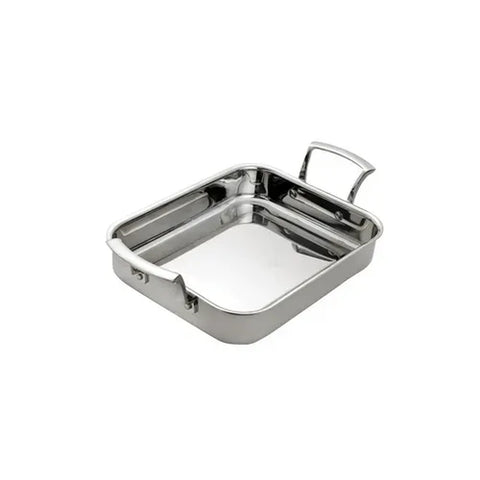Browne USA Foodservice 5724176 Thermalloy Tri-Ply Stainless Steel Rectangular Roast Pan, 4.6 Qt