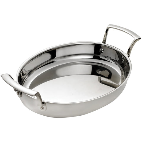 Browne USA Foodservice 5724177 Thermalloy Tri-Ply Oval Roast Pan, 2.6 Qt