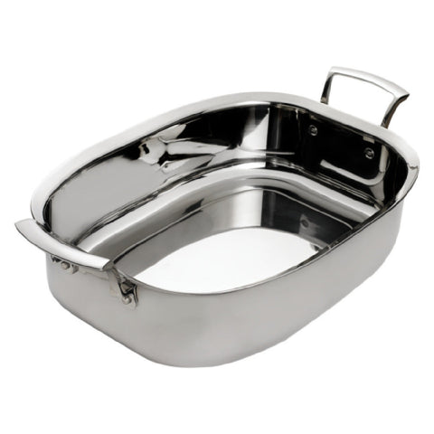Browne USA Foodservice 5724179 Thermalloy 7 Qt. Rectangular Stainless Steel Roast Pan