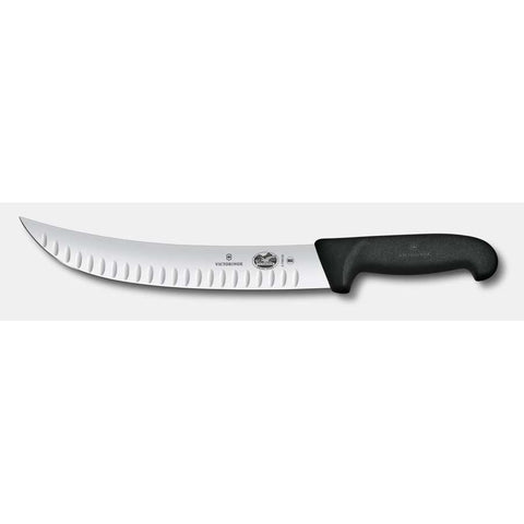 Victorinox 5.7323.25 Fibrox Cimeter Knife, 10" Granton Curved Blade, Black Handle
