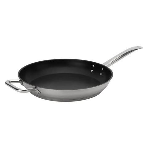 Browne USA Foodservice 5734062 Elements 12.5" Non-Stick Stainless Steel Fry Pan